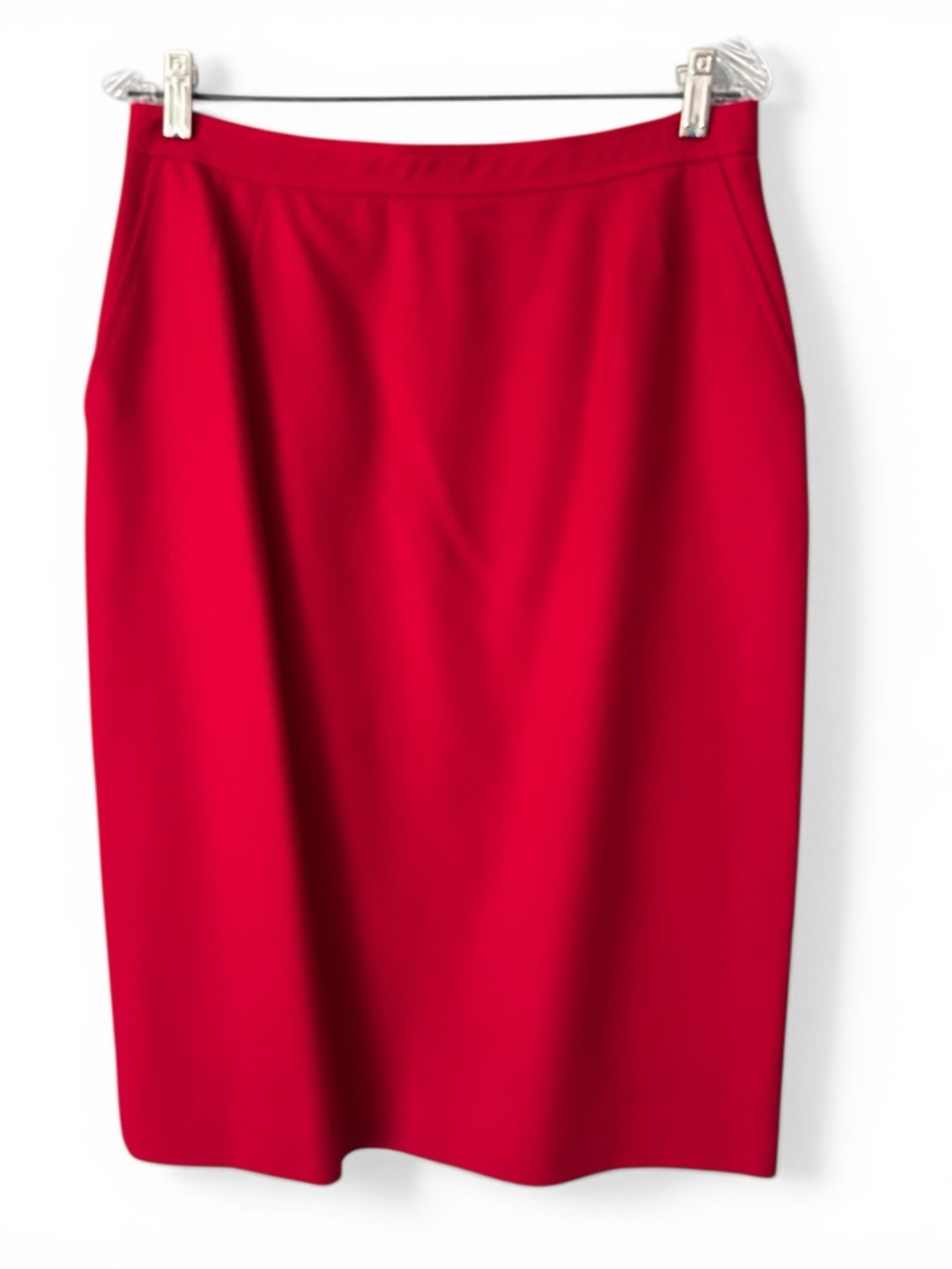Evan Picone Red Wool Skirt Made in USA Size 16 Holiday Red